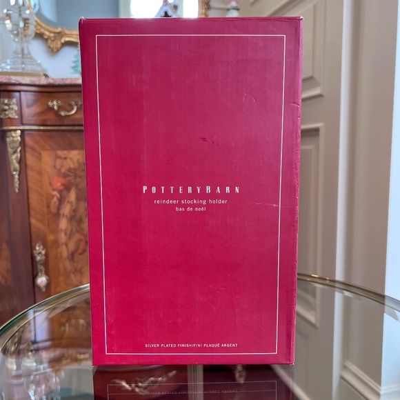 Pottery Barn Silver Plated Reindeer Stocking Holders NWT/In Boxes Rare Find! - Picture 4 of 9